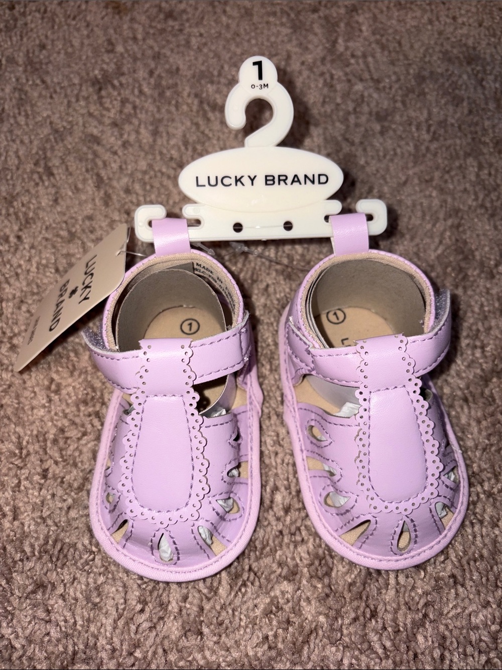 Lucky Brand Baby Girls' Lavender T-Strap Sandals